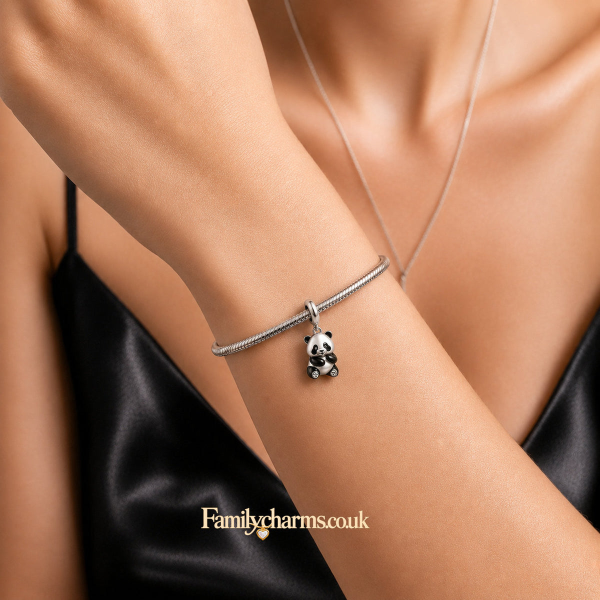 Little Panda Sterling Silver Charm Hallmarked S925 for Charm Bracelet and Necklace