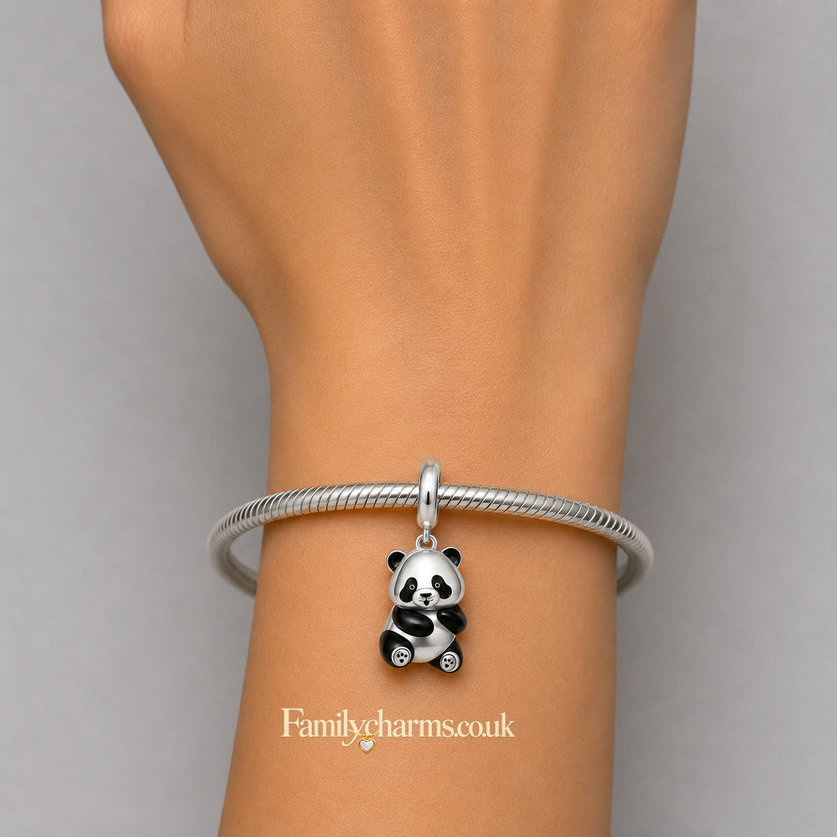 Little Panda Sterling Silver Charm Hallmarked S925 for Charm Bracelet and Necklace