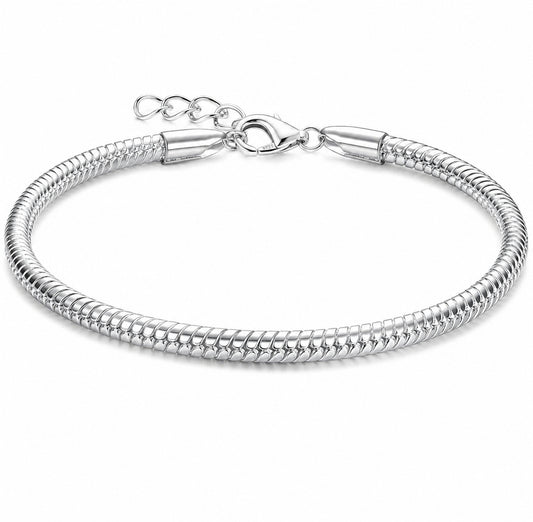 S925 Sterling Silver Lobster Clasp Charm Bracelets