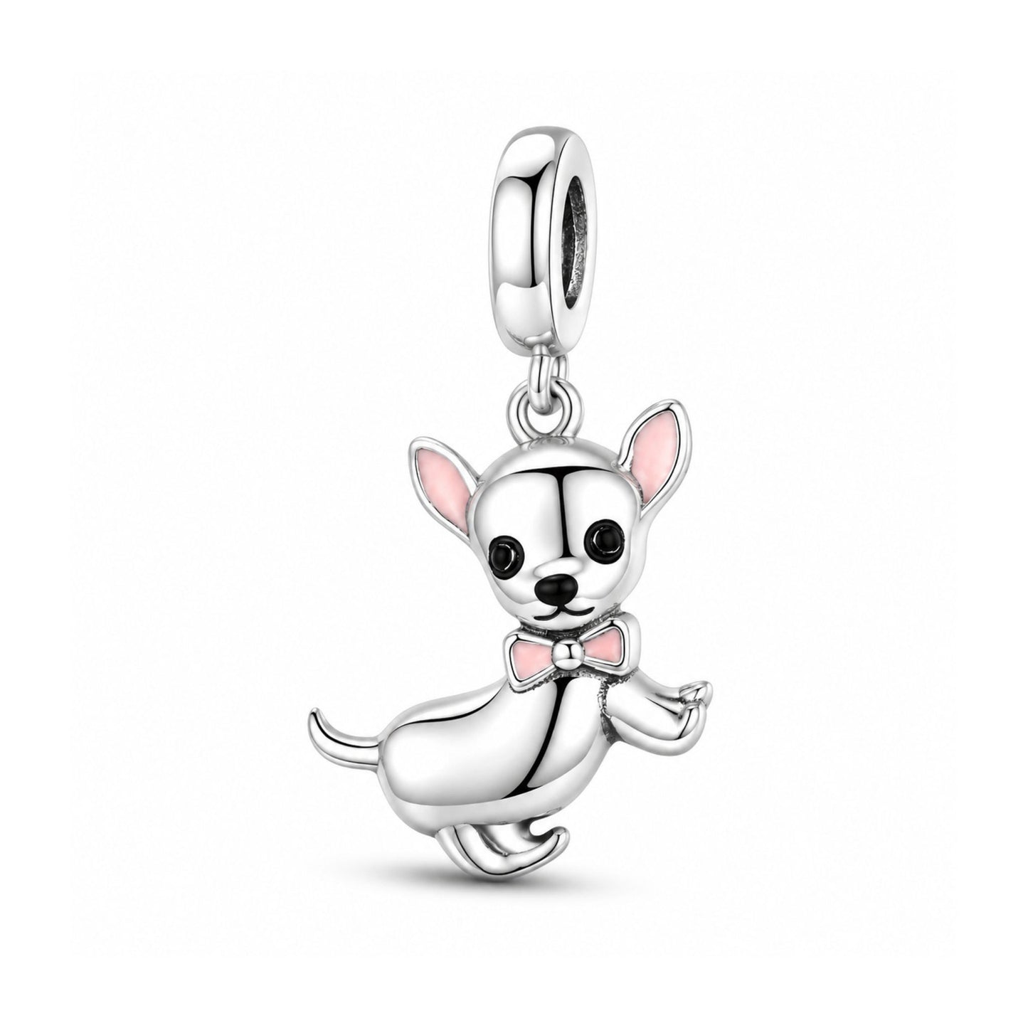 Lovely Chihuahua Sterling Silver Charm Hallmarked S925 for Charm Bracelet and Necklace