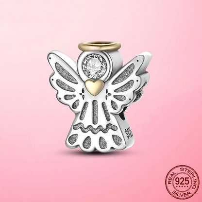 Lucky Guardian Angel Sterling Silver Charm Hallmarked S925 for Charm Bracelet and Necklace