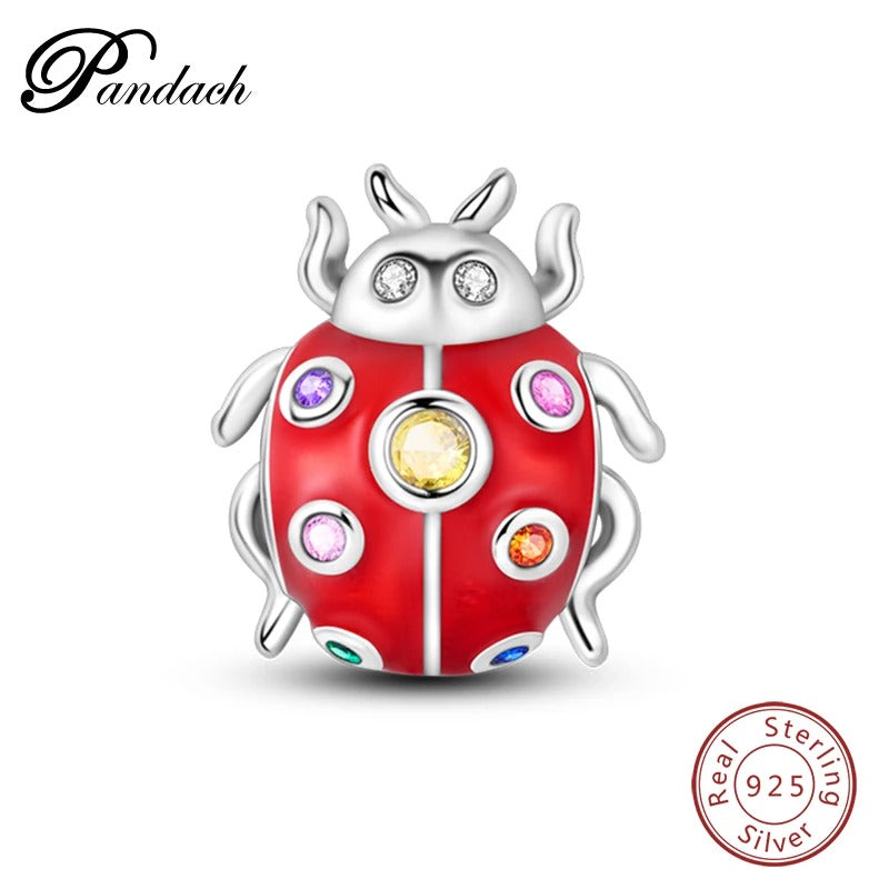 Lucky Ladybug Sterling Silver Charm Hallmarked S925 for Charm Bracelet and Necklace