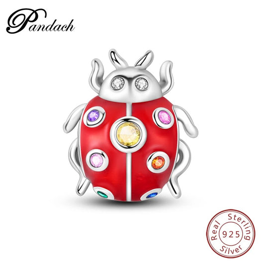 Lucky Ladybug Sterling Silver Charm Hallmarked S925 for Charm Bracelet and Necklace