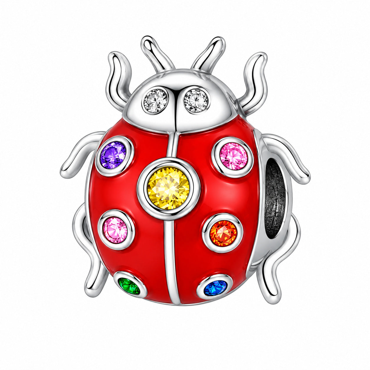 Lucky Ladybug Sterling Silver Charm Hallmarked S925 for Charm Bracelet and Necklace