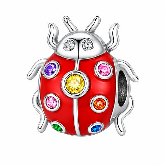 Lucky Ladybug Sterling Silver Charm Hallmarked S925 for Charm Bracelet and Necklace