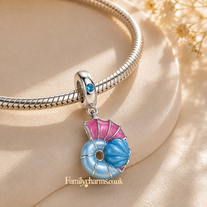 Colour Changing Luminous Snail Sterling Silver Charm Hallmarked S925 for Charm Bracelet and Necklace