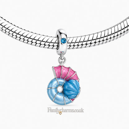 Colour Changing Luminous Snail Sterling Silver Charm Hallmarked S925 for Charm Bracelet and Necklace