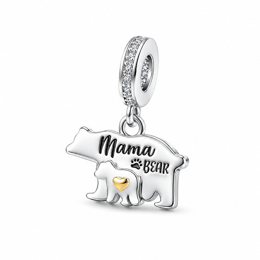 Mama Bear Sterling Silver Charm Hallmarked S925 for Charm Bracelet and Necklace