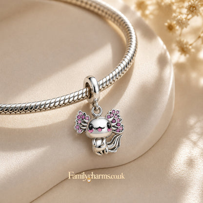 Mexican Axolotl Sterling Silver Charm Hallmarked S925 for Charm Bracelet and Necklace