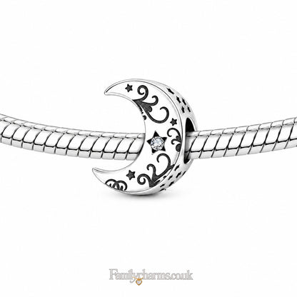 Moon Bead Charm Pendant Charm Hallmarked S925 for Charm Bracelet and Necklace