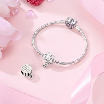Mother’s Love Holding Hands Sterling Silver Charm Hallmarked S925 for Charm Bracelet and Necklace