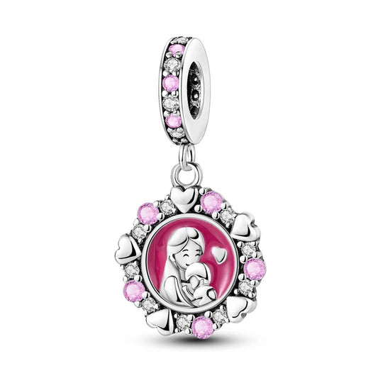 Mother and Baby Dangle Charm for Bracelet, S925 Sterling Silver