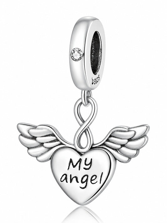 My Angel Pendant Sterling Silver Charm Hallmarked S925 for Charm Bracelet and Necklace