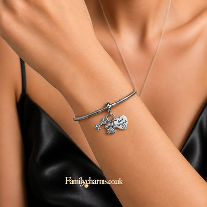 My Dog Best Friend Sterling Silver Charm Hallmarked S925 for Charm Bracelet and Necklace