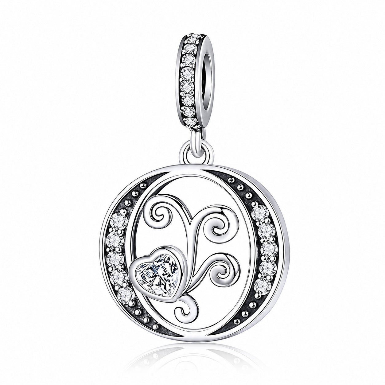 Classic Alphabet Letters A to Z Sterling Silver Dangle Charm Hallmarked S925 for Charm Bracelet and Necklace