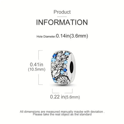 Ocean Sea Life Seashell Clip Sterling Silver Charm Hallmarked S925 for Charm Bracelet and Necklace