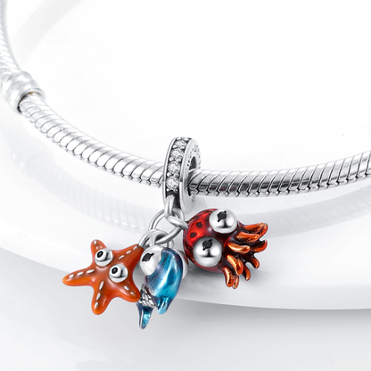 Ocean Sealife Dangle Sterling Silver Charm Hallmarked S925 for Charm Bracelet and Necklace