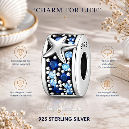 Ocean Starfish Clip Sterling Silver Charm Hallmarked S925 for Charm Bracelet and Necklace