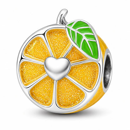 Orange Bead Sterling Silver Charm Hallmarked S925 for Charm Bracelet and Necklace