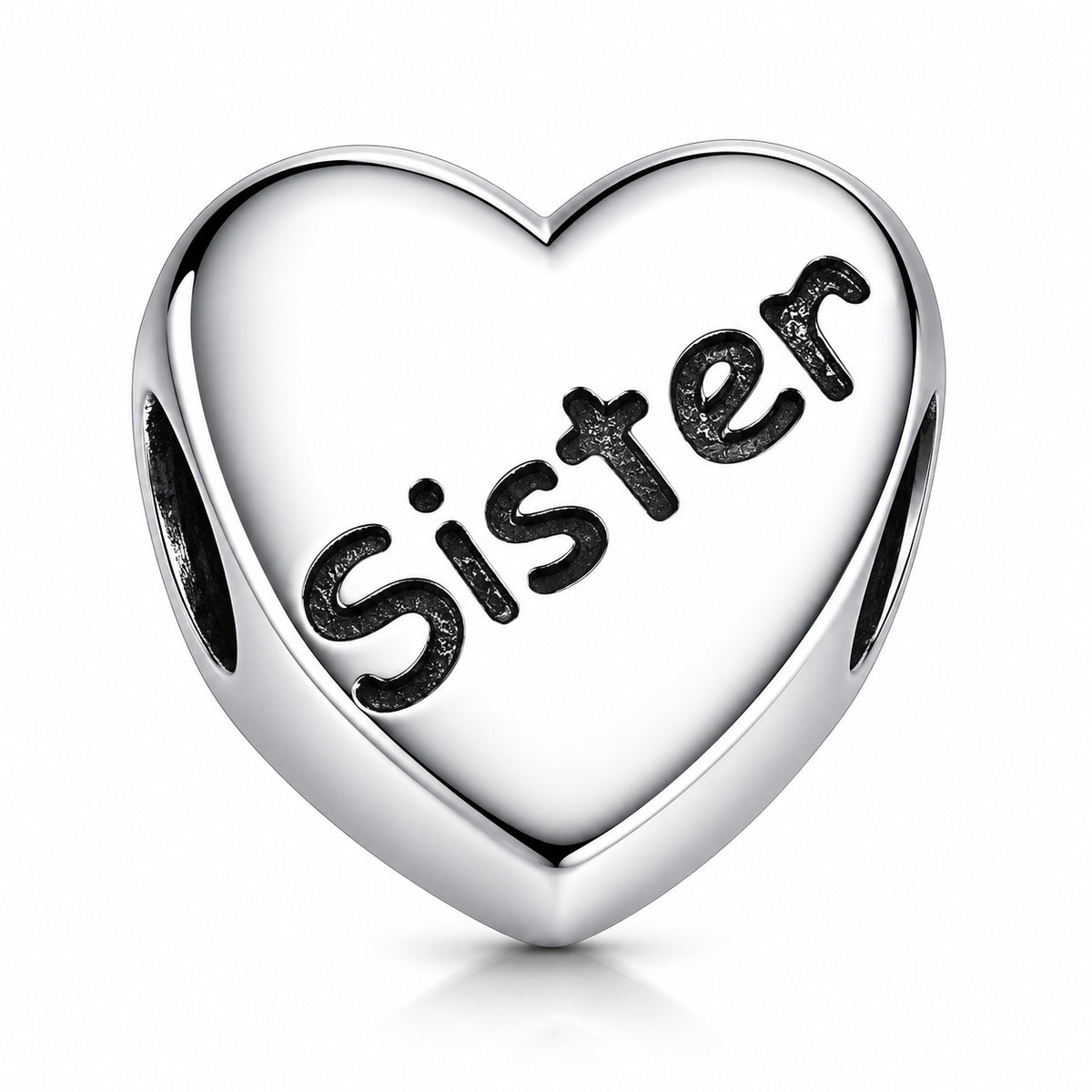 Sister Heart Sterling Silver Charm Hallmarked S925 for Charm Bracelet and Necklace