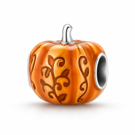 Pumpkin Halloween Sterling Silver Charm Hallmarked S925 for Charm Bracelet and Necklace