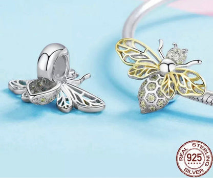 Queen Bee Sterling Silver Charm Hallmarked S925 for Charm Bracelet and Necklace