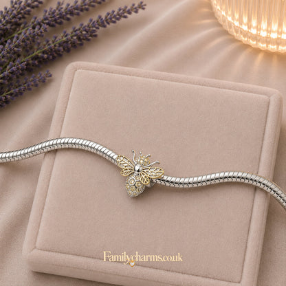Queen Bee Sterling Silver Charm Hallmarked S925 for Charm Bracelet and Necklace