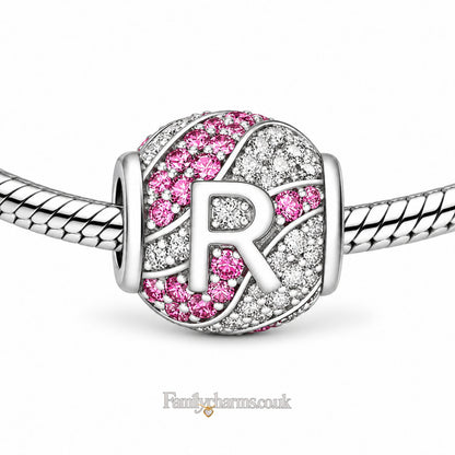 Alphabets Letter R Charm for Bracelet, S925 Sterling Silver