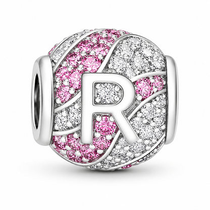 Alphabets Letter R Charm for Bracelet, S925 Sterling Silver