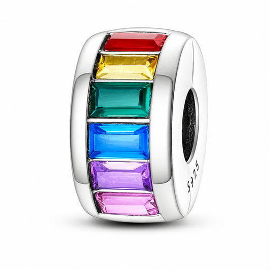 Rainbow Clasp Clip Sterling Silver Charm Hallmarked S925 for Charm Bracelet and Necklace