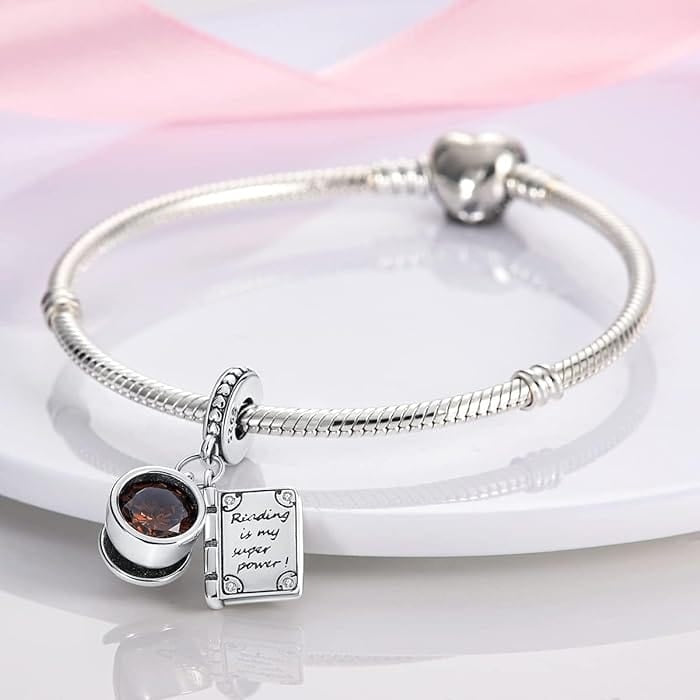 Reading is My Super Power Book Sterling Silver Charm Hallmarked S925 for Charm Bracelet and Necklace