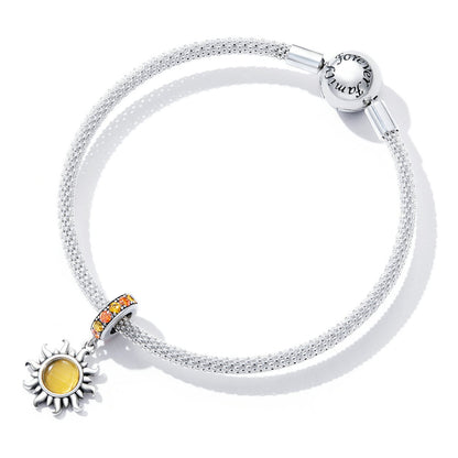 Rising Sun Sterling Silver Charm Hallmarked S925 for Charm Bracelet and Necklace