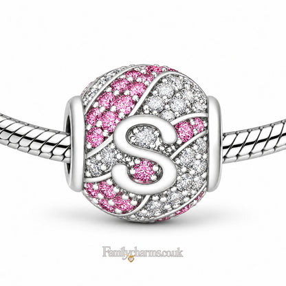 Alphabets Letter S Sterling Silver Charm Hallmarked S925 for Charm Bracelet and Necklace