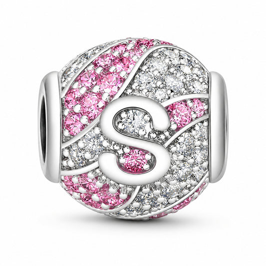 Alphabets Letter S Sterling Silver Charm Hallmarked S925 for Charm Bracelet and Necklace