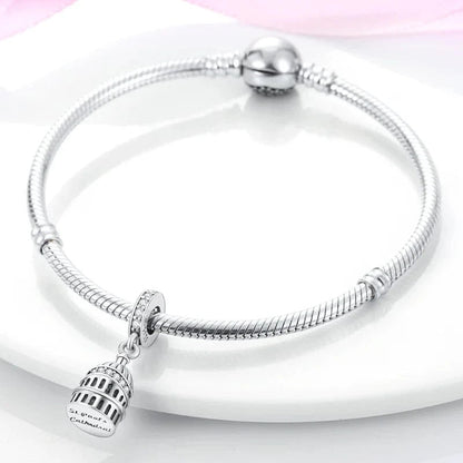 Saint Paul's Cathedral Dangle Sterling Silver Charm Hallmarked S925 for Charm Bracelet and Necklace