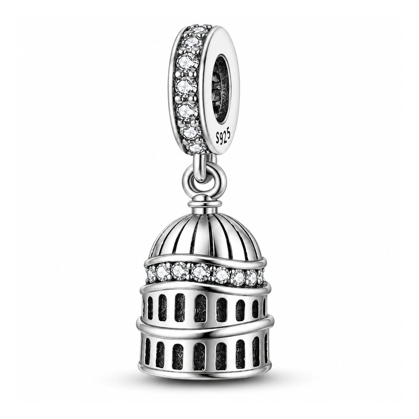 Saint Paul's Cathedral Dangle Sterling Silver Charm Hallmarked S925 for Charm Bracelet and Necklace