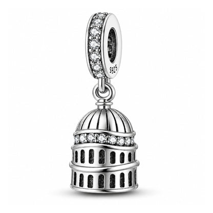 Saint Paul's Cathedral Dangle Sterling Silver Charm Hallmarked S925 for Charm Bracelet and Necklace