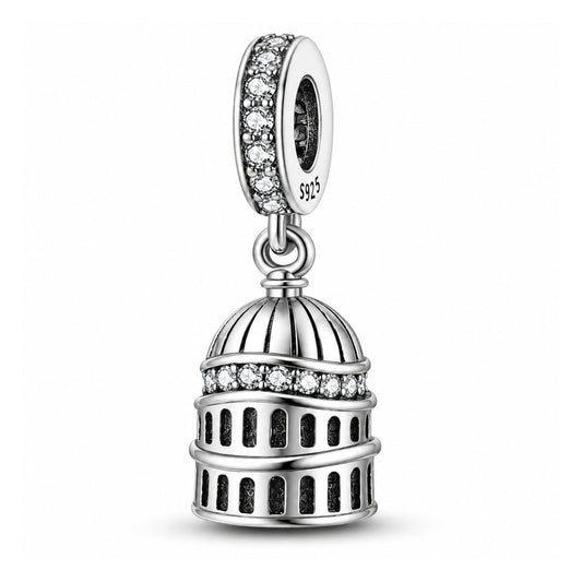 Saint Paul's Cathedral Dangle Sterling Silver Charm Hallmarked S925 for Charm Bracelet and Necklace