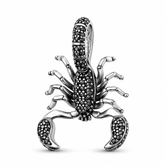 Black Scorpion Dangle Charm Hallmarked S925 for Charm Bracelet and Necklace