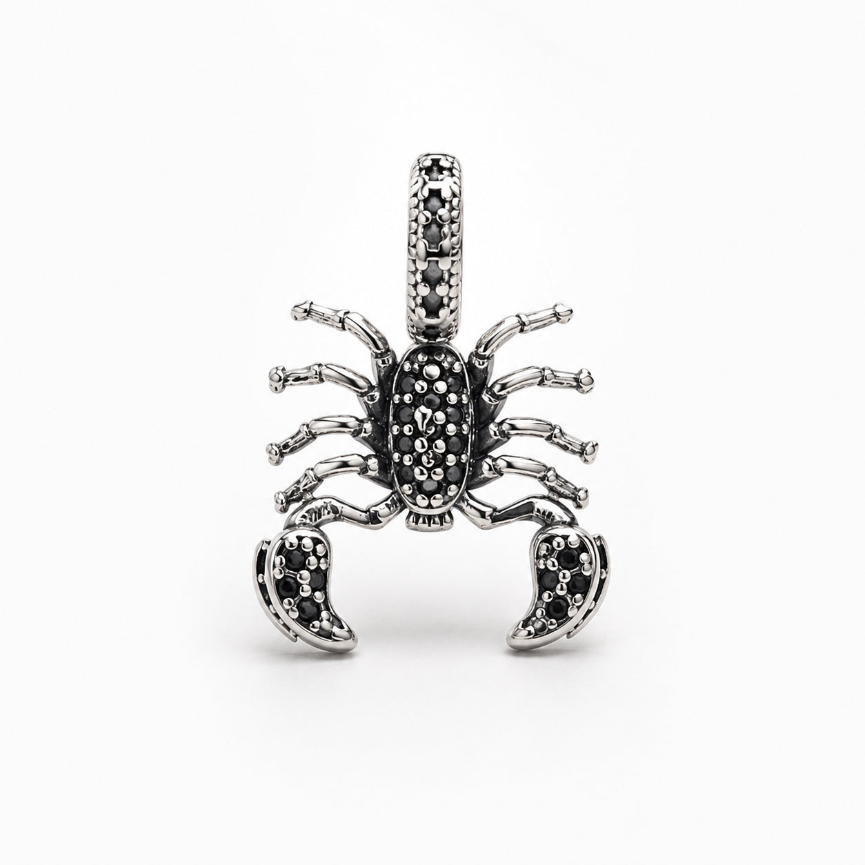 Black Scorpion Dangle Charm Hallmarked S925 for Charm Bracelet and Necklace