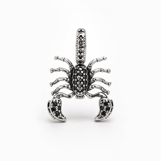 Black Scorpion Dangle Charm Hallmarked S925 for Charm Bracelet and Necklace