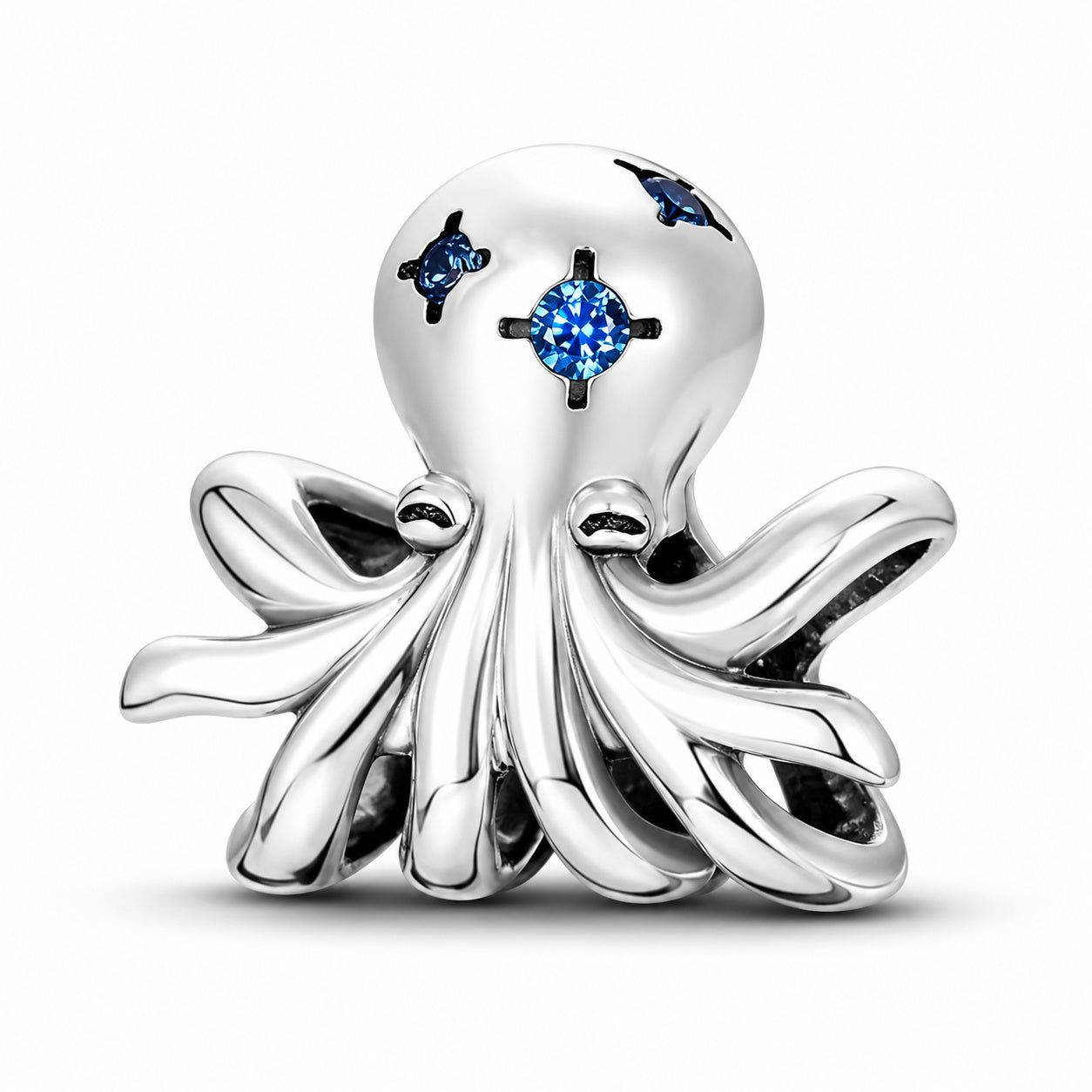 Octopus Charm for Bracelet, S925 Sterling Silver