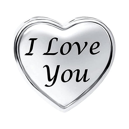 Sister I Love You Charm Sterling Silver Charm Hallmarked S925 for Charm Bracelet and Necklace