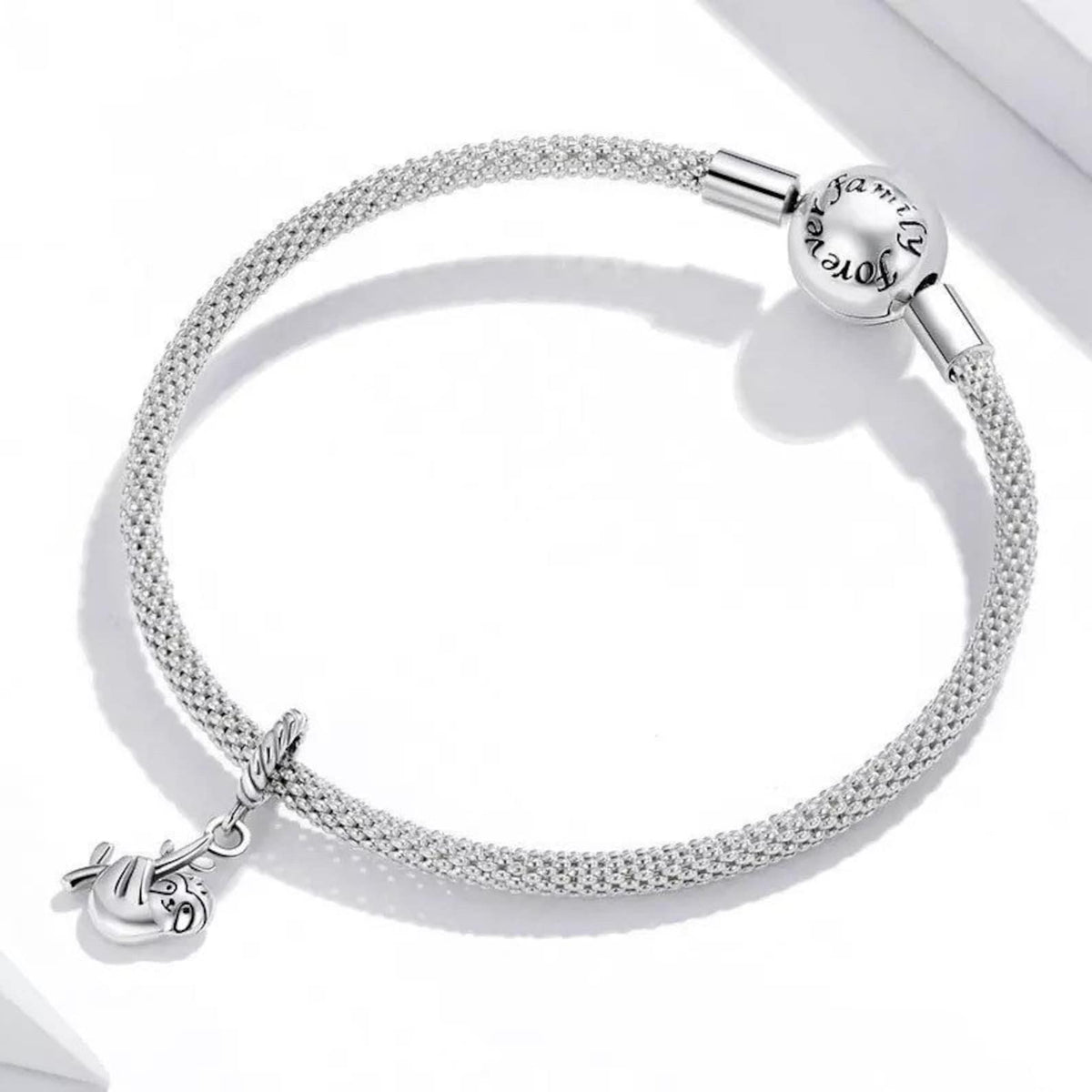 Sloth Charm for Bracelet, S925 Sterling Silver