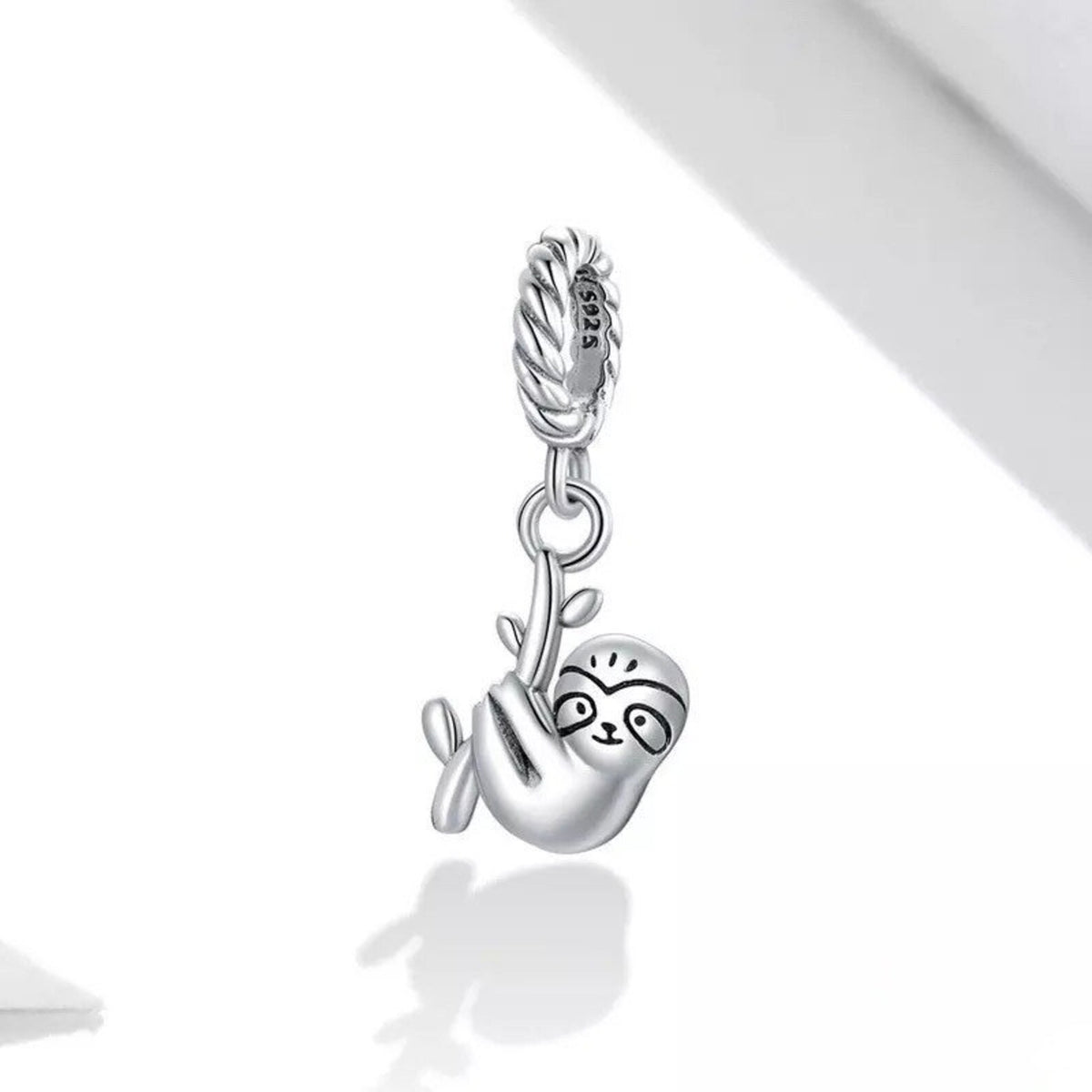 Sloth Charm for Bracelet, S925 Sterling Silver