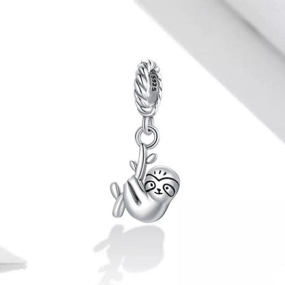 Sloth Charm for Bracelet, S925 Sterling Silver