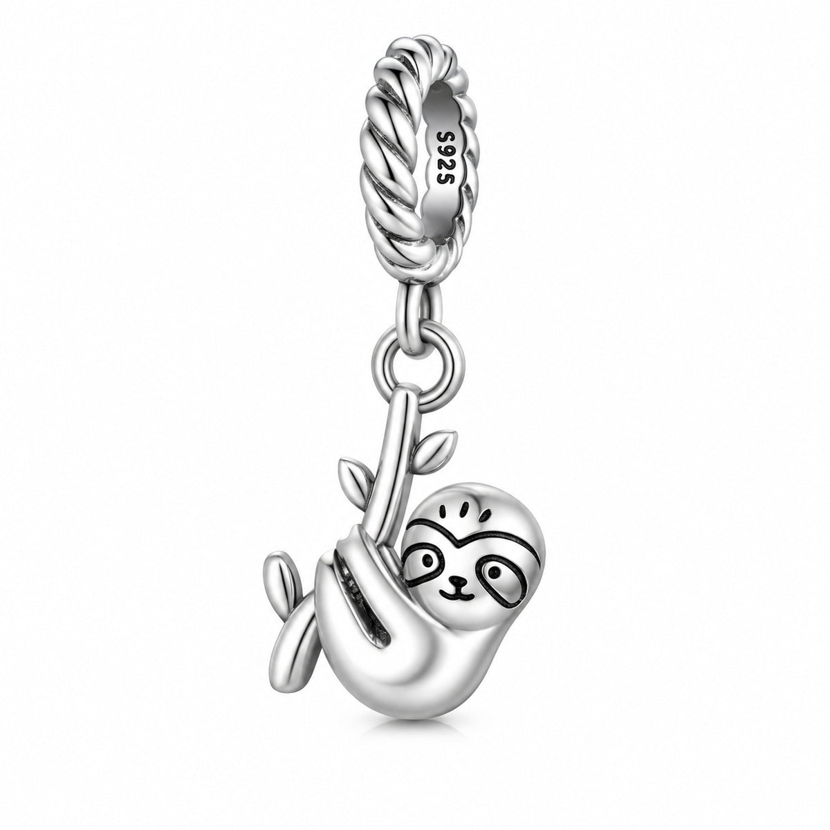 Sloth Charm for Bracelet, S925 Sterling Silver