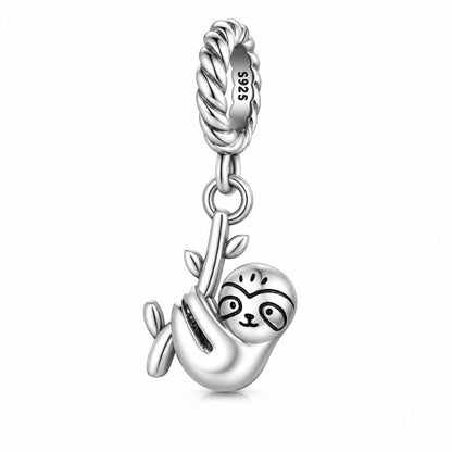 Sloth Charm for Bracelet, S925 Sterling Silver
