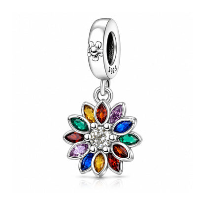 Sparkling Snowflake Pendant Charm Hallmarked S925 for Charm Bracelet and Necklace