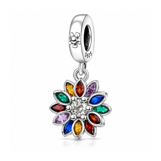 Sparkling Snowflake Pendant Charm Hallmarked S925 for Charm Bracelet and Necklace